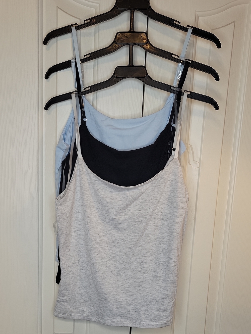 Pink Rose Light Gray, Blue & Black Camisole Set